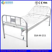 China barato aço inoxidável uma função manual camas de hospital